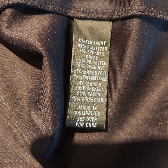 AGB black & green dress with faux leather detail, size 6, NWT - Picture 4 of 4